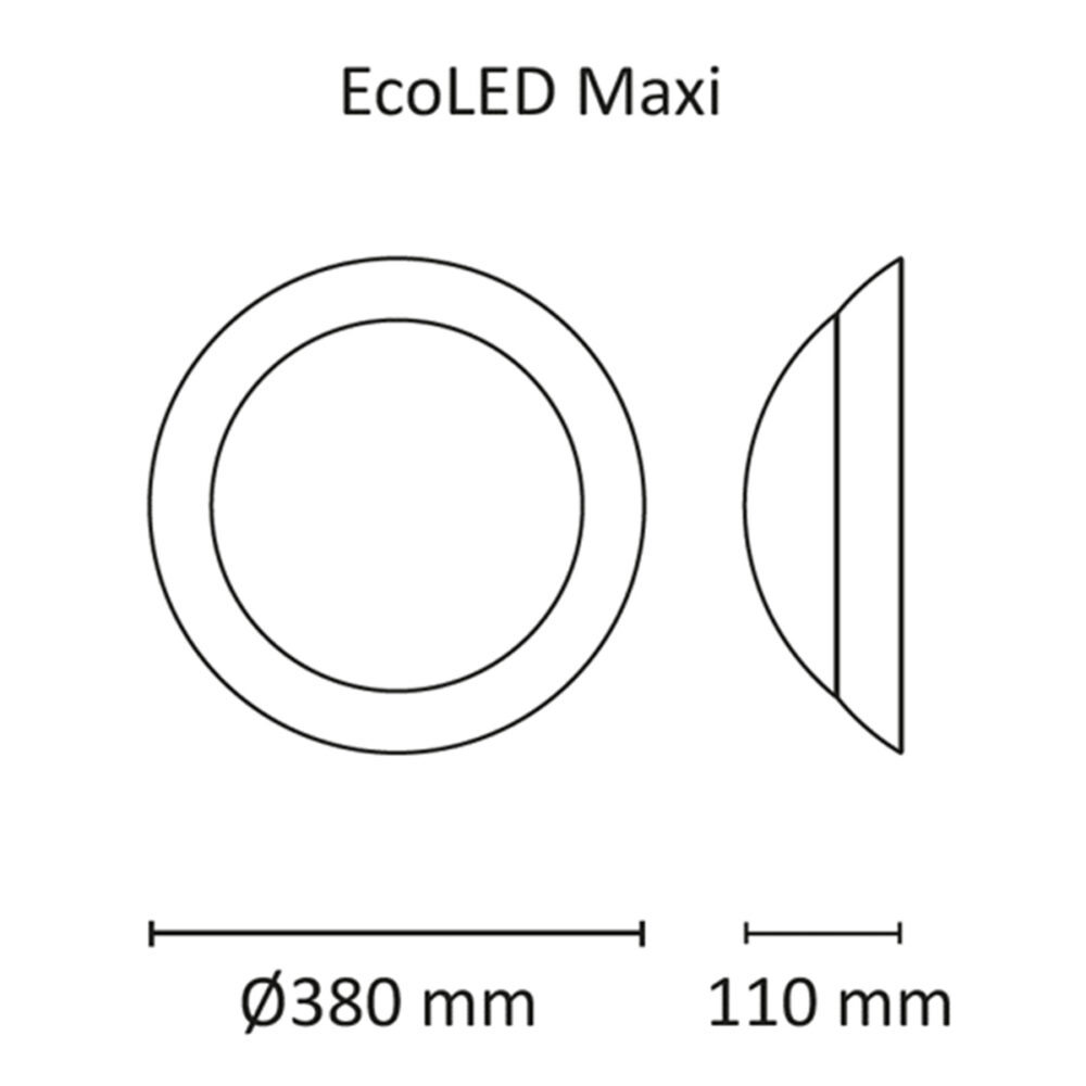 EcoLED Maxi 19W 2000lm 3000K IP21 Sensor Vit #8